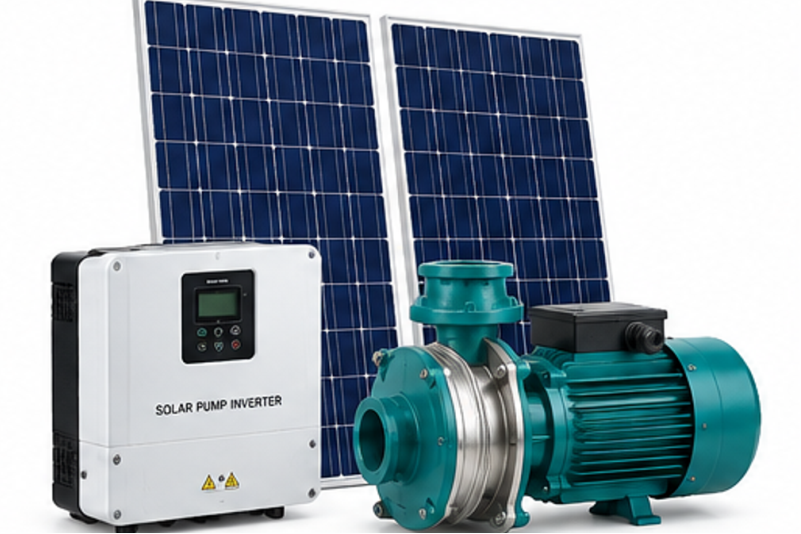 Power and renewable energy equipment including solar pump inverter and pump