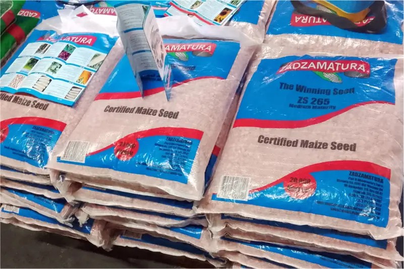 Zadzamatura certified maize seed bags